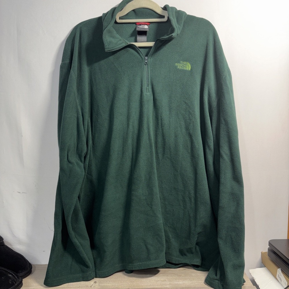 Men's XXXL 3X The North Face Hunter Green 1/4 Zip Pullover Big And Tall